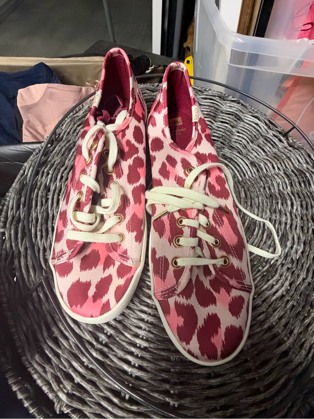 kate spade Pink Leopard Canvas Low-Top Sneakers